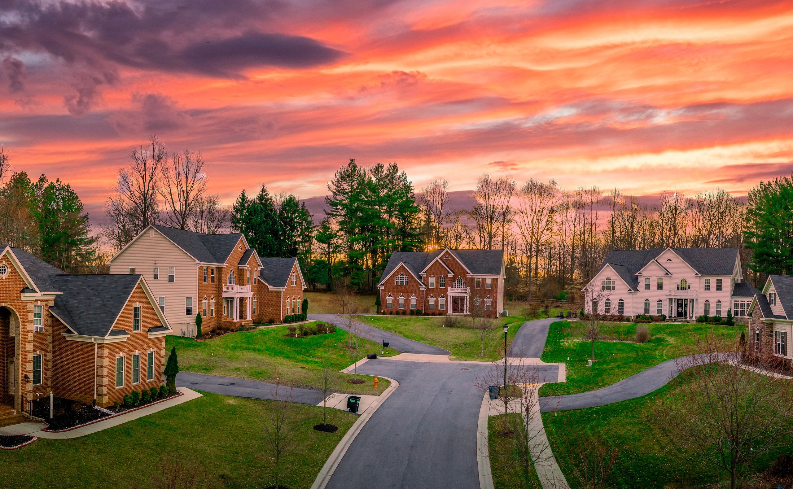 A row of homes on a street